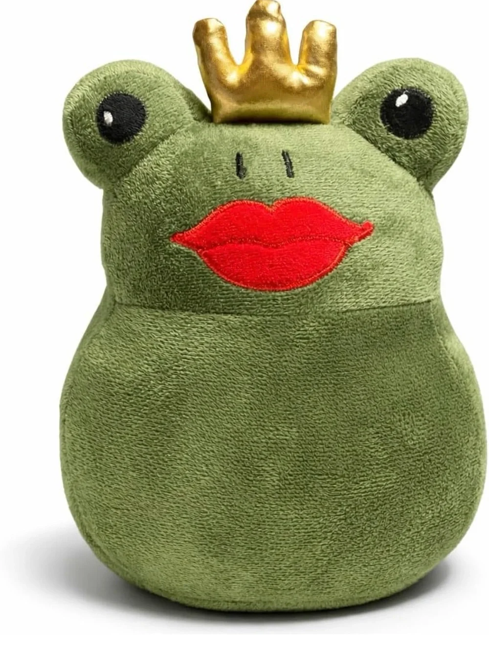 Green Frog Door Stop with Gold Crown -